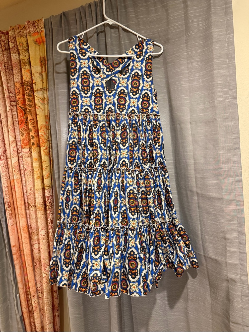 LA DoubleJ Blue White Multi-Color Printed Mini Dress